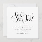 Save The Date Typographie moderne simple point blanc et noir (Devant)