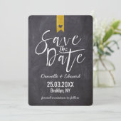 Save The Date Typographie Moderne Tableau Noir Sans Photo (Debout devant)