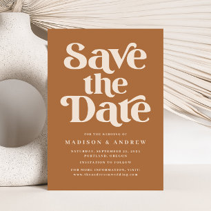 Save The Date Typographie moderne Terracotta