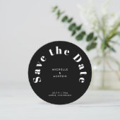 Save The Date Typographie Moderne Tour Cercle Noir Enregistrer L (Debout devant)