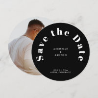 Typographie Moderne Tour Cercle Noir Enregistrer L