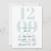 Save The Date Typographie moderne Turquoise date (Devant)