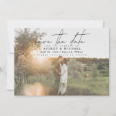 Save The Date Typographie moderne Vellum 2 Mariage photo (Devant)