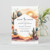 Save The Date Typographie modifiable Mariage Cactus (Debout devant)