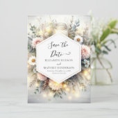 Save The Date Typographie modifiable Mason Jar Mariage (Debout devant)