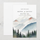 Save The Date Typographie Montagne numérique (Devant / Derrière)