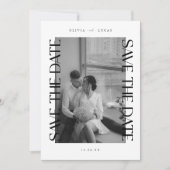 Save The Date Typographie noir & blanc moderne Mariage photo (Devant)