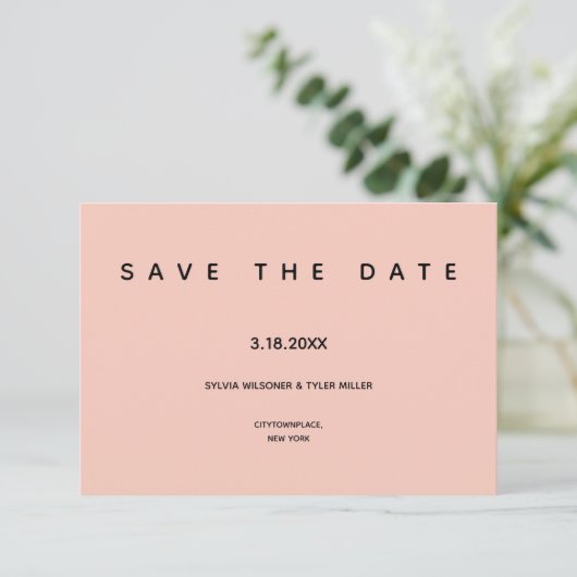 Save The Date Typographie noir rose Micro Mariage Petite minima (Debout devant)