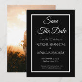 Save The Date Typographie noire élégante (Devant / Derrière)