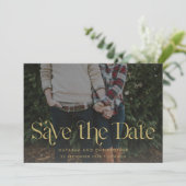 Save The Date Typographie or Faux QR Code Photo (Debout devant)