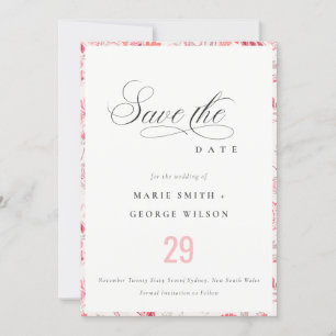 Save The Date Typographie Paisley Blush Moderne Minimaliste Élég