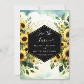 Save The Date Typographie personnalisée Mariage tournesol (Devant)