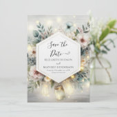 Save The Date Typographie personnalisée Mason Jar Mariage (Debout devant)