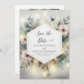 Save The Date Typographie personnalisée Mason Jar Mariage (Devant / Derrière)