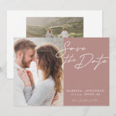 Save The Date Typographie Photo Simple Moderne (Devant / Derrière)