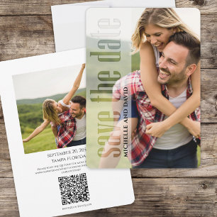 Save The Date Typographie QR Code Enregistrer la date Moderne