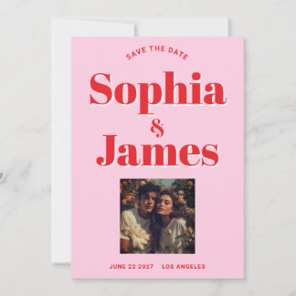 Save The Date Typographie Rétro et Audacieuse Enregistrez la Dat