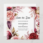 Save The Date Typographie romantique de Bourgogne (Devant / Derrière)