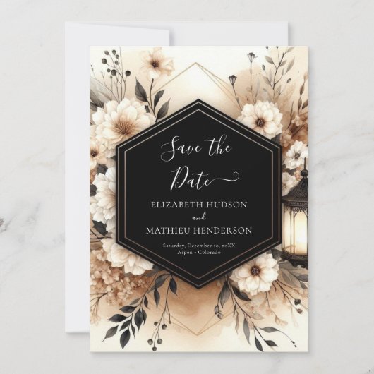 Save The Date Typographie romantique Mariage rustique (Devant)