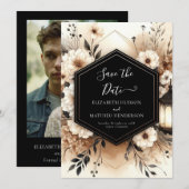 Save The Date Typographie romantique Mariage rustique (Devant / Derrière)