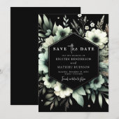 Save The Date Typographie romantique minimale Sage Mariage vert (Devant / Derrière)