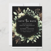Save The Date Typographie romantique rustique Sage Mariage vert (Devant)