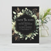 Save The Date Typographie romantique rustique Sage Mariage vert (Debout devant)