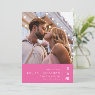 Save The Date Typographie rose chaud minimaliste deux Mariage ph