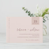 SAVE THE DATE TYPOGRAPHIE ROSE MINIMALE SCANDI DOUX BLANC PEACH (Debout devant)