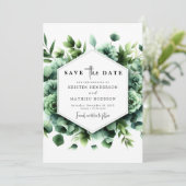 Save The Date Typographie rustique Eucalyptus Mariage numérique (Debout devant)