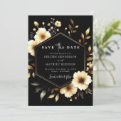 Save The Date Typographie rustique Or et Mariage noir (Debout devant)