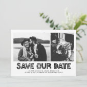 Save The Date Typographie scandinave noire Collage photo (Debout devant)