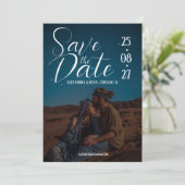Save The Date Typographie Script Superposition de photo Mariage (Debout devant)
