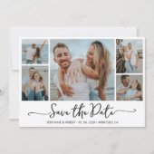 Save The Date Typographie simple 5 Photo Collage Mariage (Devant)