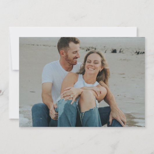 Save The Date Typographie simple 5 Photo Collage Mariage (Dos)