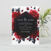 Save The Date Typographie simple Crimson Mariage rouge (Debout devant)