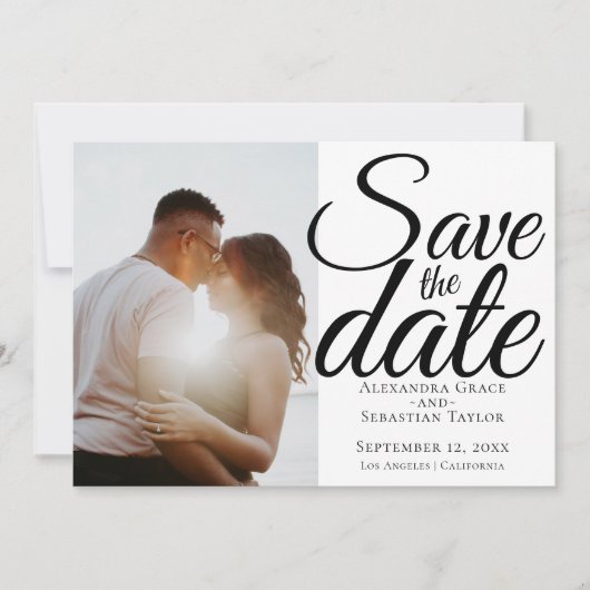 Save The Date Typographie Simple Élégante Mariage Enregistrer La (Devant)