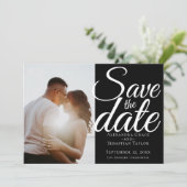 Save The Date Typographie Simple Élégante Mariage Enregistrer La (Debout devant)