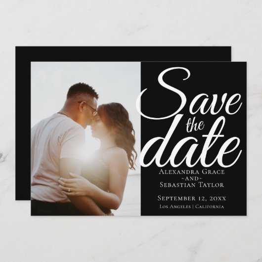 Save The Date Typographie Simple Élégante Mariage Enregistrer La (Devant / Derrière)