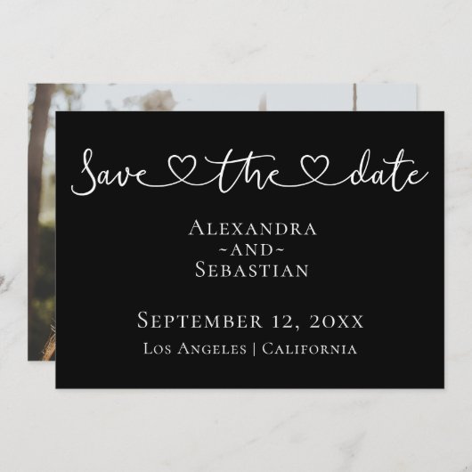 Save The Date Typographie Simple Élégante Mariage Enregistrer La (Devant / Derrière)