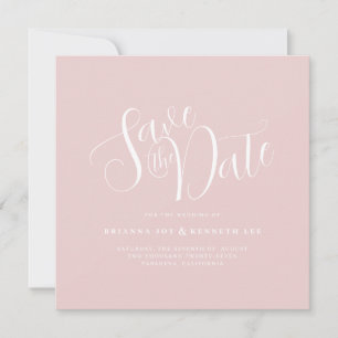 Save The Date Typographie simple et élégante Mariage rose pâle