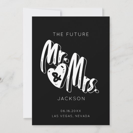 Save The Date Typographie simple M. Mme Mme Mariage photo (Devant)