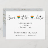 Save The Date Typographie Simple Mariage Gay Enregistrer La Date (Devant / Derrière)