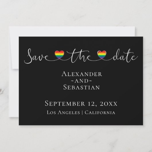Save The Date Typographie Simple Mariage Gay Enregistrer La Date (Devant)