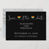 Save The Date Typographie Simple Mariage Gay Enregistrer La Date (Devant / Derrière)