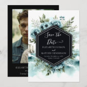 Save The Date Typographie Simple Mariage Nautique (Devant / Derrière)