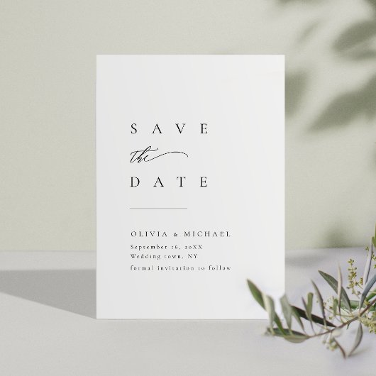 Save The Date Typographie Simplement Élégante Moderne Enregistre
