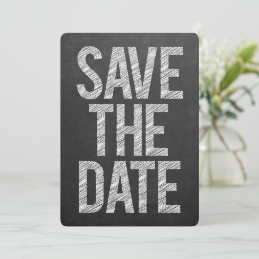 Save The Date Typographie tableau noir tableau noir Enregistrer (Debout devant)