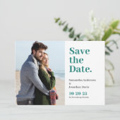 Save The Date Typographie Turquoise classique en gras (Debout devant)