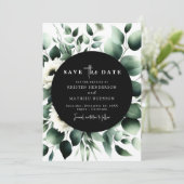 Save The Date Typographie unique Eucalyptus Mariage numérique (Debout devant)